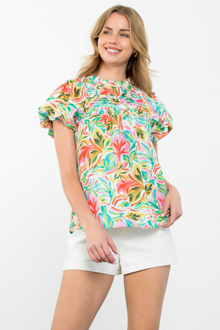 Sunny Side Floral Print Top