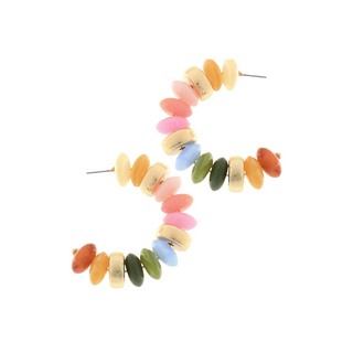 Color Rondelle Shape Beads Hoops