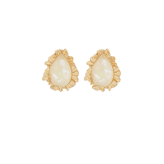 Decorated Teardrop Stone Earrings