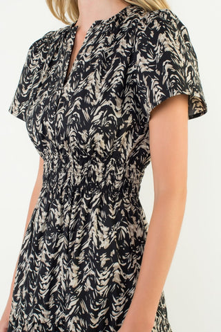Prints Charming Smocked Waist Midi Dress