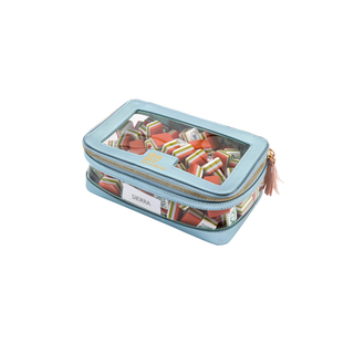 Metallic Light Blue Tile Storage Bag