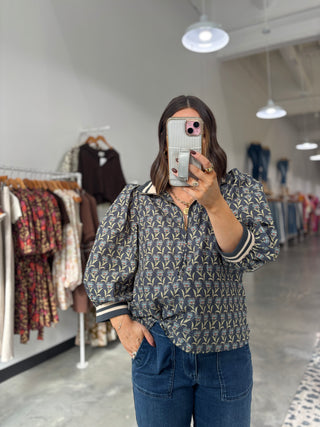 Zip The Day Away Floral Top