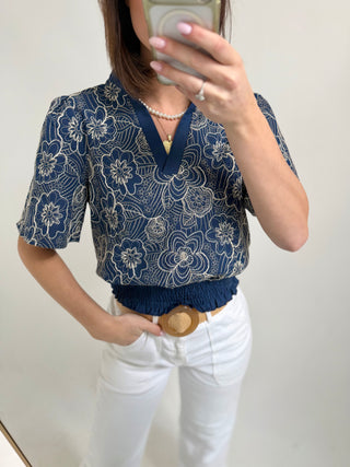 Thread Lightly Floral Embroidered Top