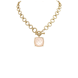 Square Stone Pendant Necklace
