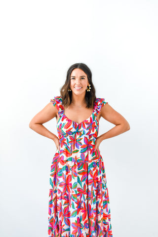 Red Petal Perfection Maxi Dress