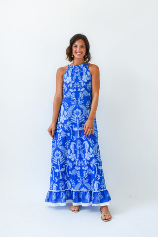 Kimana Floral Halter Neck Maxi Dress