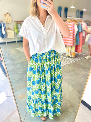 Charleston Ruffle Maxi Skirt