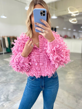 Shaggy Chic Fringe Sweater Jacket