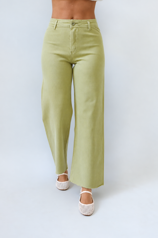 Straight Wide Leg Denim Pants