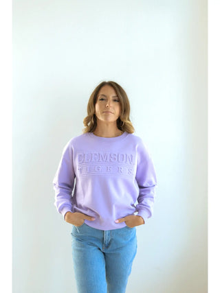 Tigers On Top Embossed Sweatshirt