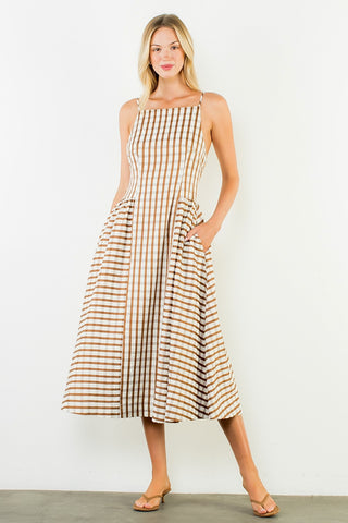 Check Me Later Gingham Midi Dress