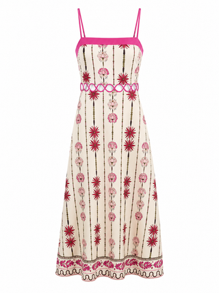 Pink Palms Midi Dress