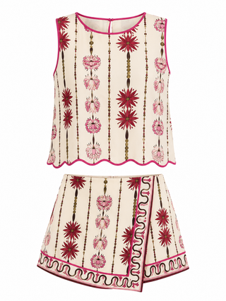 Pink Palms Skort Set