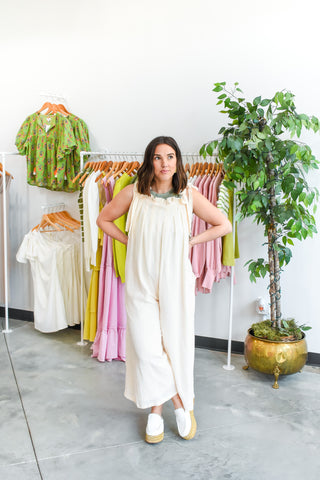 Relaxed Shoulder Tie Jumpsuit