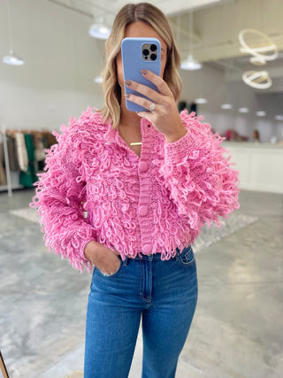 Shaggy Chic Fringe Sweater Jacket