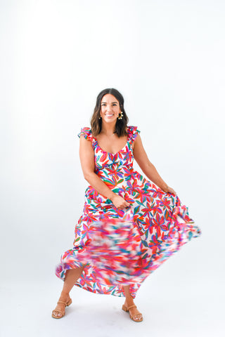 Red Petal Perfection Maxi Dress