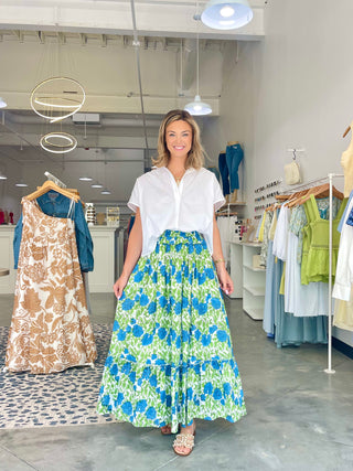 Charleston Ruffle Maxi Skirt