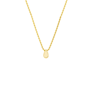 Brass Teardrop & Rope Chain Necklace