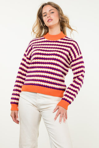 Victory Vibes Striped Sweater