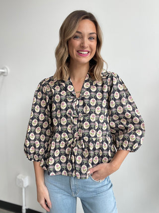 Spring Fling Floral Bow Top