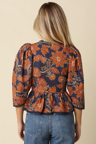 Fall Me Maybe Floral Peplum Top