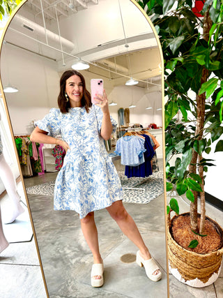 A Class Act Floral Jacquard Dress