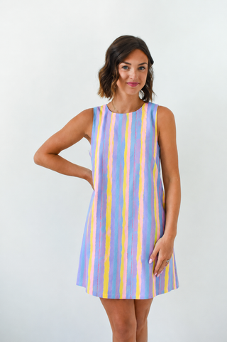 Dillary Striped Shift Mini Dress