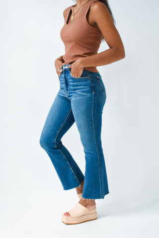 Hidden Happi High Rise Crop Flare
