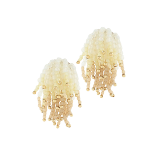 Fringe Beaded Cluster Earrings