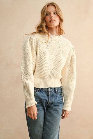 Sweet Creams Puff Shoulder Sweater