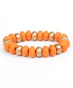 Wood And Metal Beads Bracelet