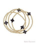 4 Row Cross Station Ball Bracelet