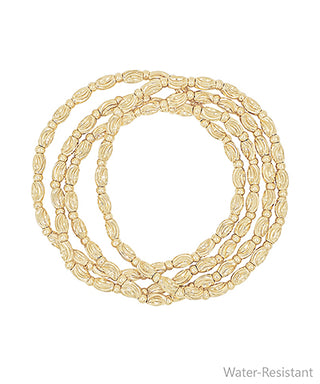 4 Row Textured Oval Ball Bracelet