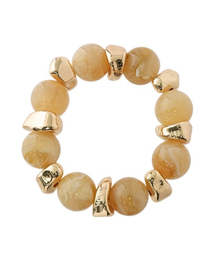 Marble Ball and Metal Nugget Bracelet