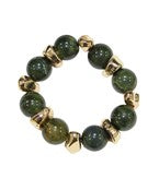 Marble Ball and Metal Nugget Bracelet