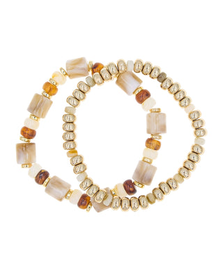2 Row Tube and Metal Bracelet