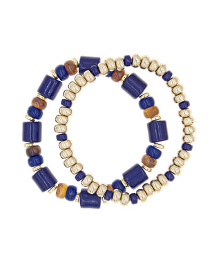 2 Row Tube and Metal Bracelet