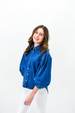 Delectable Denim Button Up Top