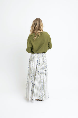 Karlie French Floral Tier Maxi Skirt