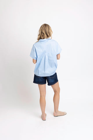 Karlie Solid Poplin Collared Top