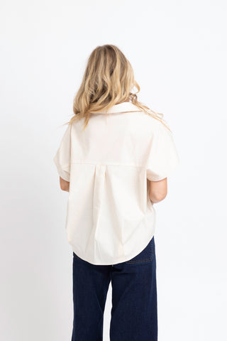 Karlie Solid Poplin Collared Top