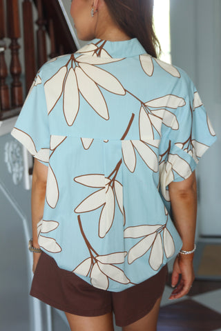 Karlie Palm Leaf V-Neck Top