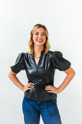 Fierce Energy Faux Leather Top