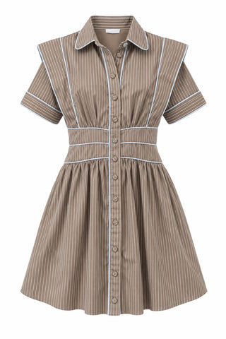 Karlie Poplin Striped Shirt Dress