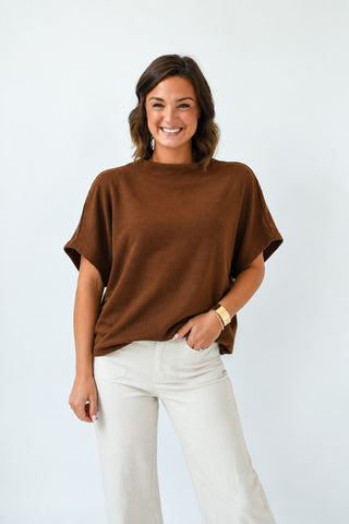 Mock & Roll Short Sleeve Sweater