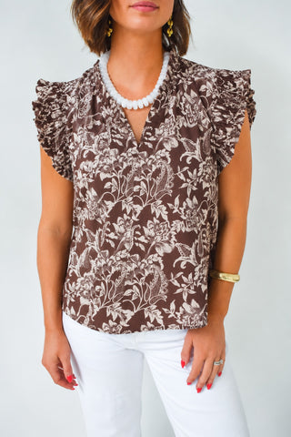 Proper Paisley Flutter Sleeve Top