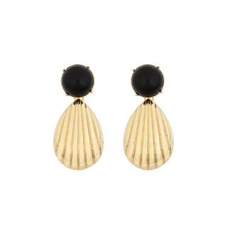 Shell and Dome Stone Earrings