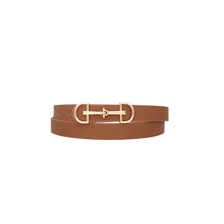 Horsebit Buckle Skinny Belt