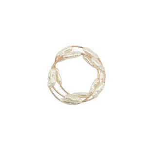 3 Row Baroque Pearl and Curved Bar Bracelet