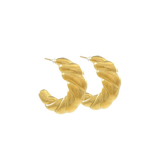 Bold Rope Texture Stainless Steel Hoops